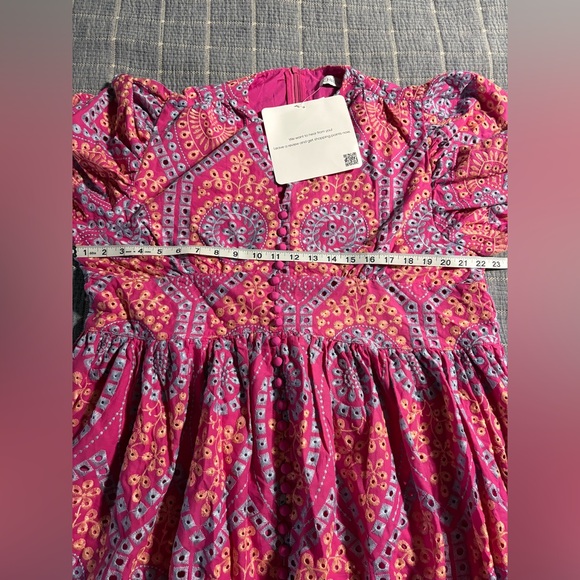 Chicwish Pink Embroidered Eyelet Midi Dress NWT Size 2XL - Picture 11 of 12